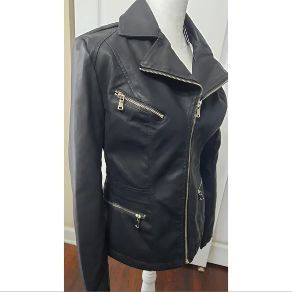 VEGAN LEATHER MOTOJACKET NWT           Size S   NORDSTROM RACK - Picture 3 of 12